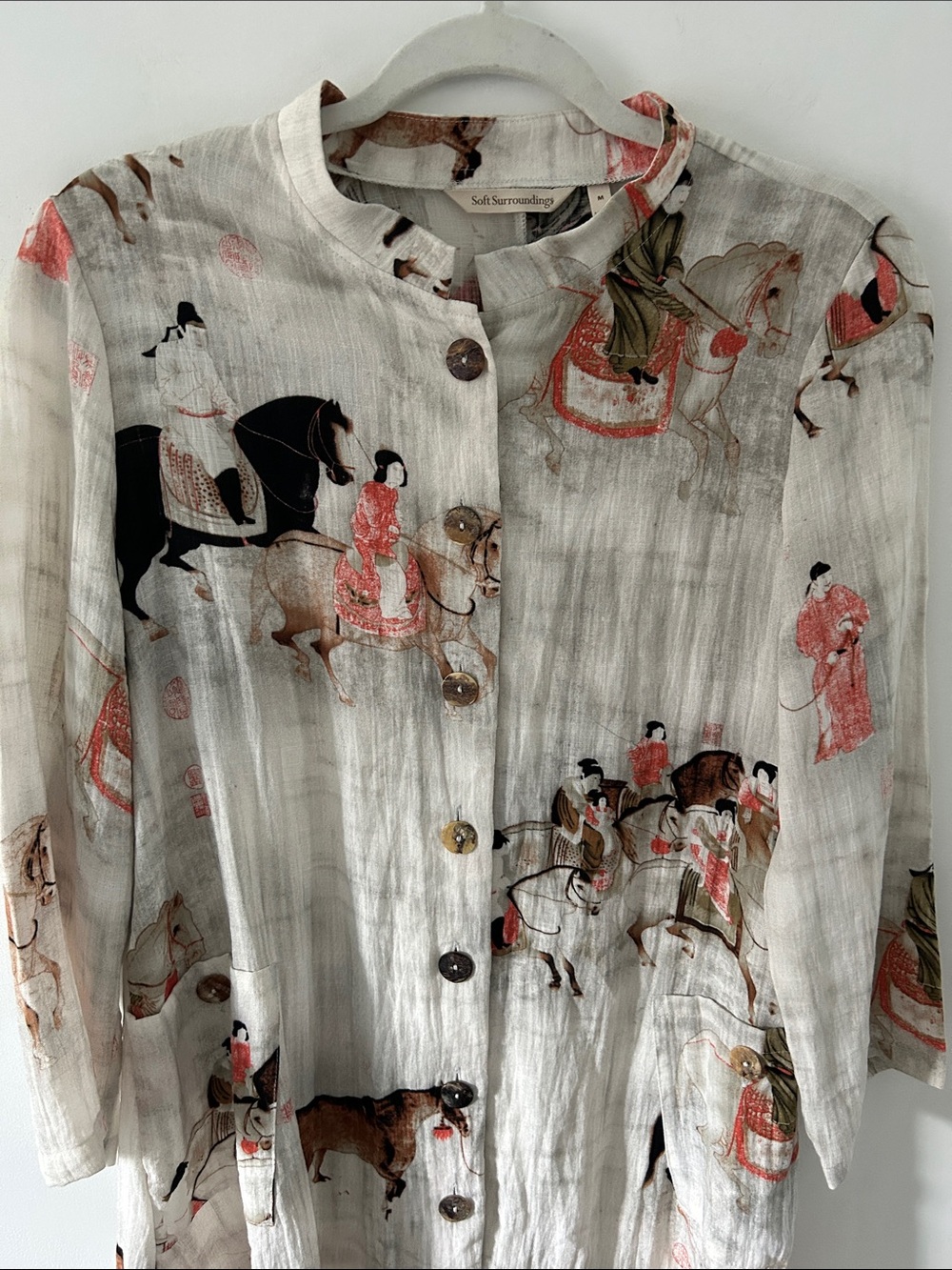 Soft Surrounding's Song Dynasty Tunic Women's SZ Medium Novelty Mandarin Collar - Picture 3 of 10